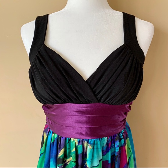 NWT New Intrigue size 6 Black Purple Dress - Picture 2 of 5